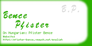 bence pfister business card